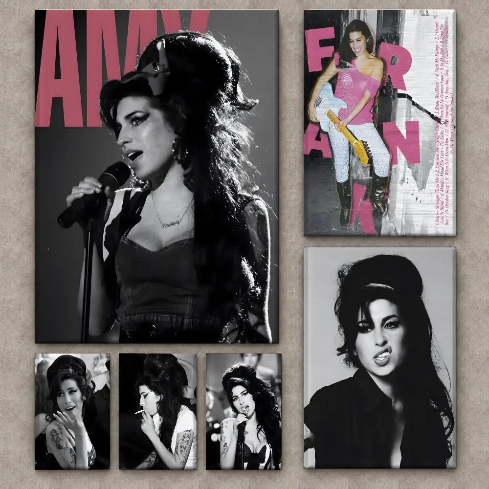 Canvas Wrap Ready - Singer A-Amy Winehouse Painting Calligraphy Framed