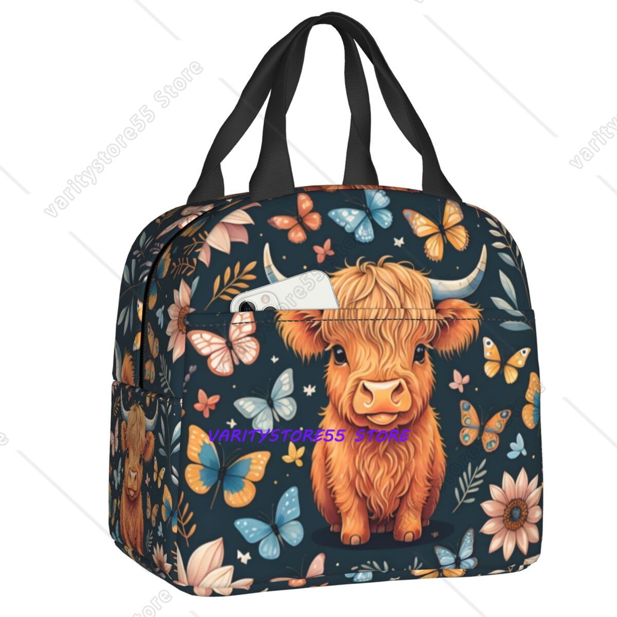 Custom Highland Cow And Flower - Tote Bag Sublimation recension och pris