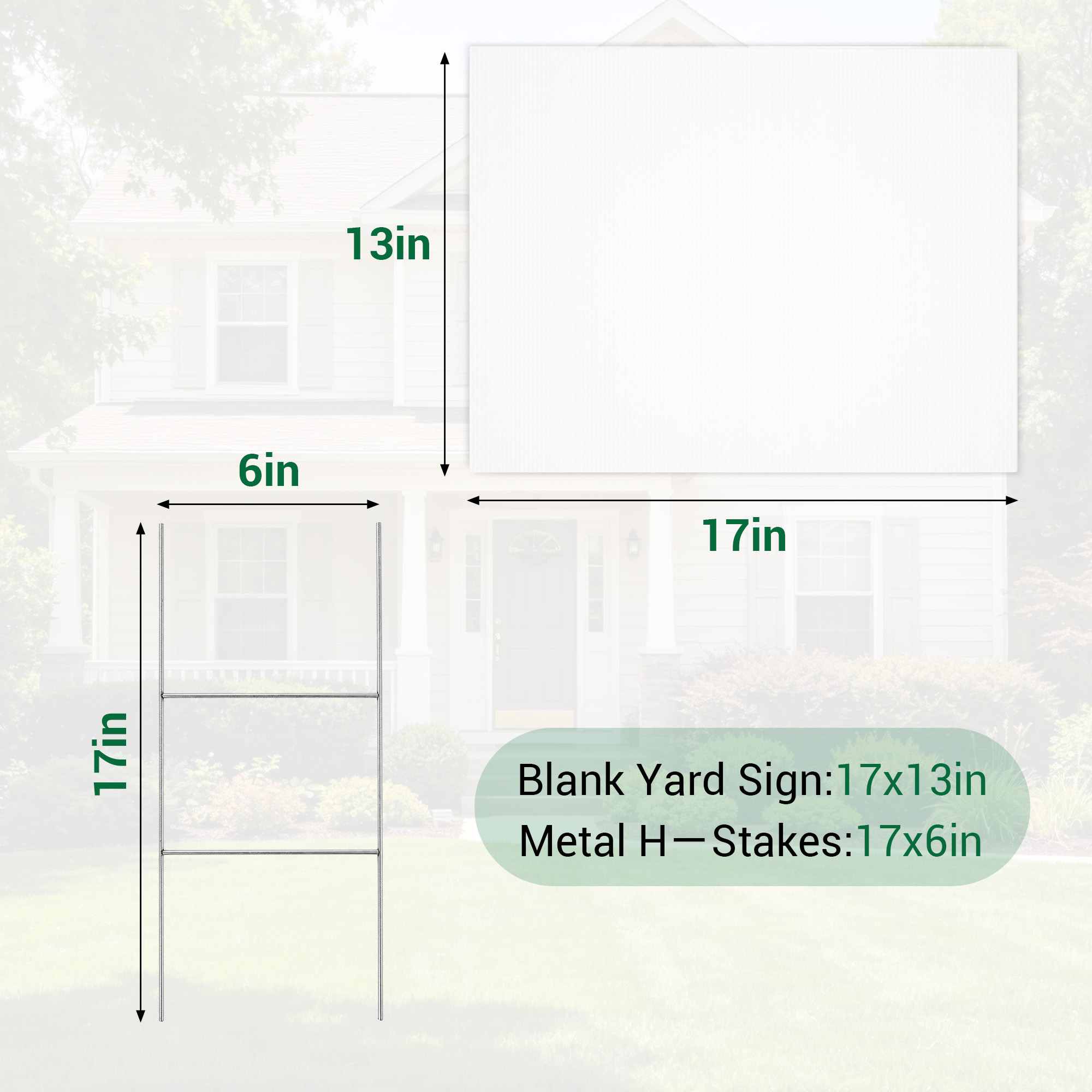 Blank Yard Sign with Single H- - Yard Sign Blank recension och pris