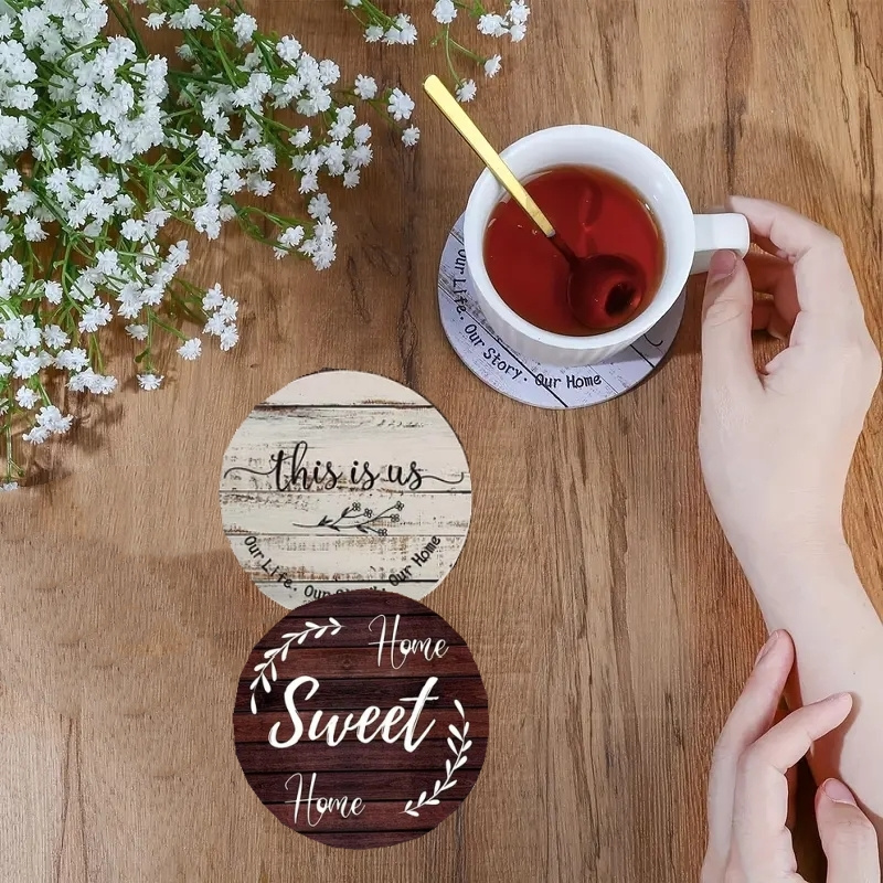 6 Pieces of Circular Inspirati - Coaster Sublimation Blank recension och pris