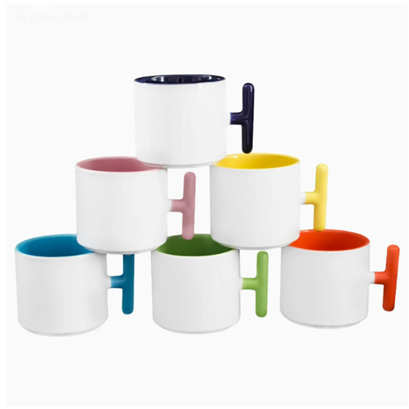 2PCS Creativity T-shaped handl - Sublimation Mug White recension och pris