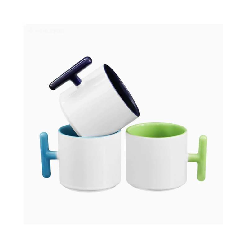 2PCS Creativity T-shaped handl - Sublimation Mug White recension och pris