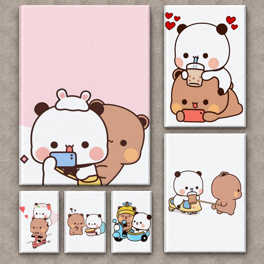 Cute Dudu Bubu Painting Callig - Canvas Wrap Ready recension och pris