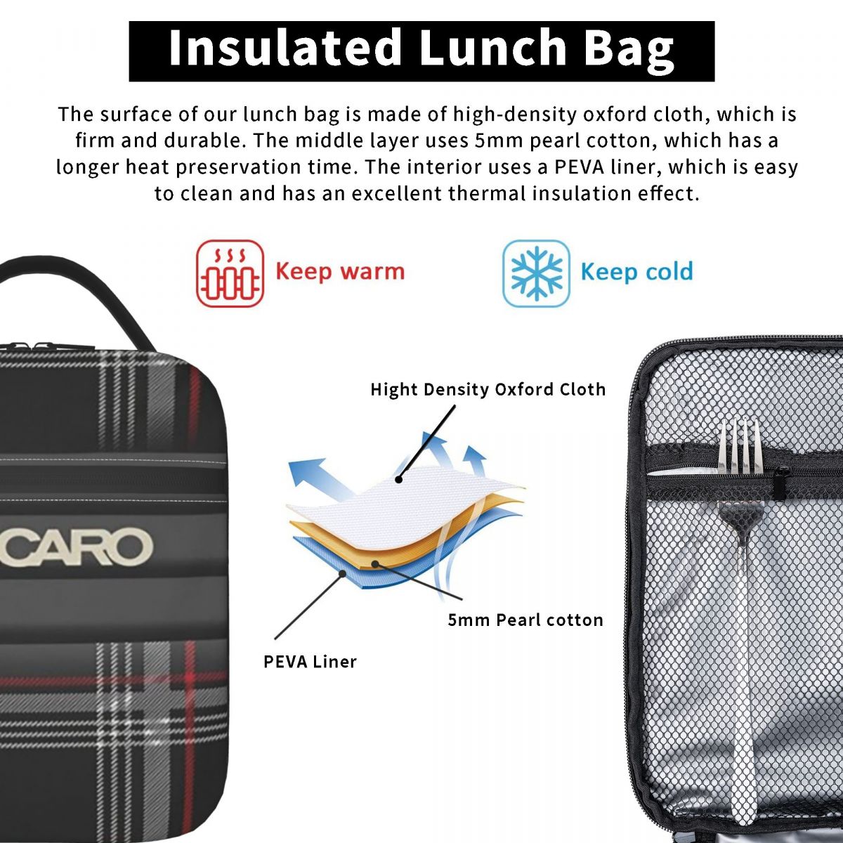Tartan Plaid Recaros Insulated - Tote Bag Sublimation recension och pris