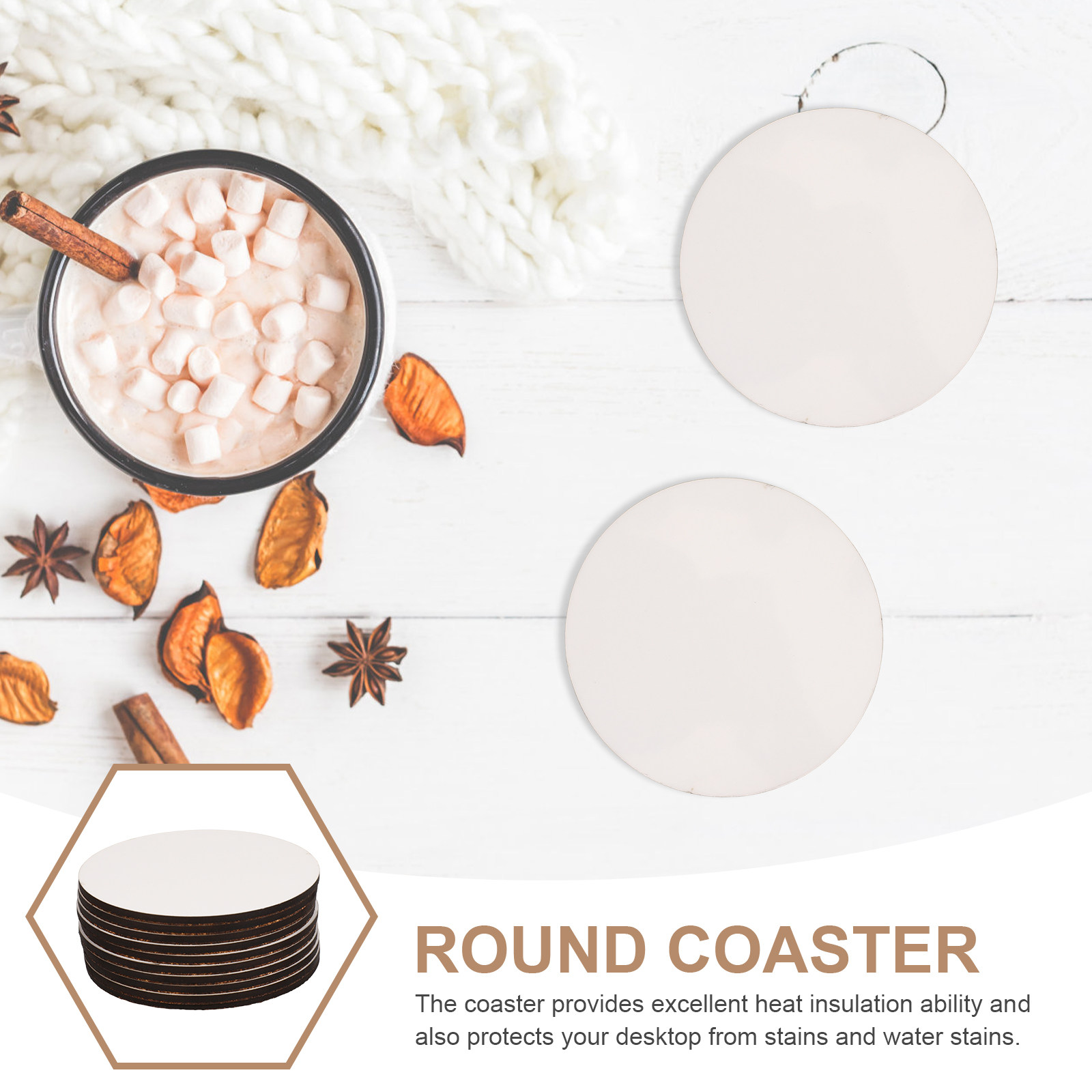 Sublimation Wooden Coasters 10 - Coaster Sublimation Blank recension och pris